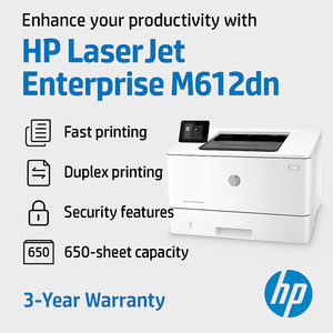 طابعة HP ليزر جيت Enterprise M612dn – طباعة سريعة للمكاتب الاحترافية
