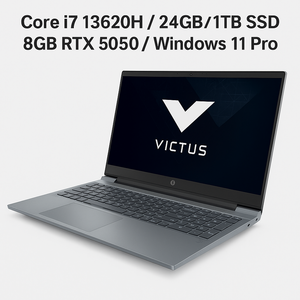 اتش بي فيكتس لابتوب للألعاب FA2002NX – بمعالج Intel Core i7-13620H، ذاكرة 24GB، قرص 1TB SSD، بطاقة رسومات NVIDIA GeForce RTX 5050 سعة 8GB، شاشة 15.6 بوصة FHD، نظام Windows 11 Pro، اللون Mica Silver (فضي ميكائي)